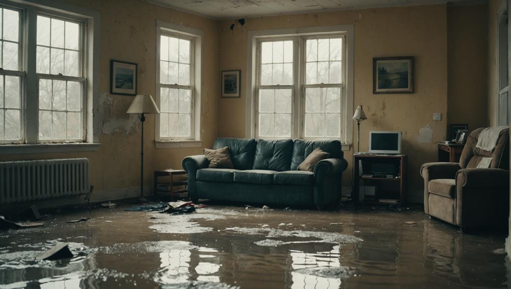 Wet wooden floor with water pooling and surface damage, highlighting moisture-related mold risk and the need for professional mold remediation services.